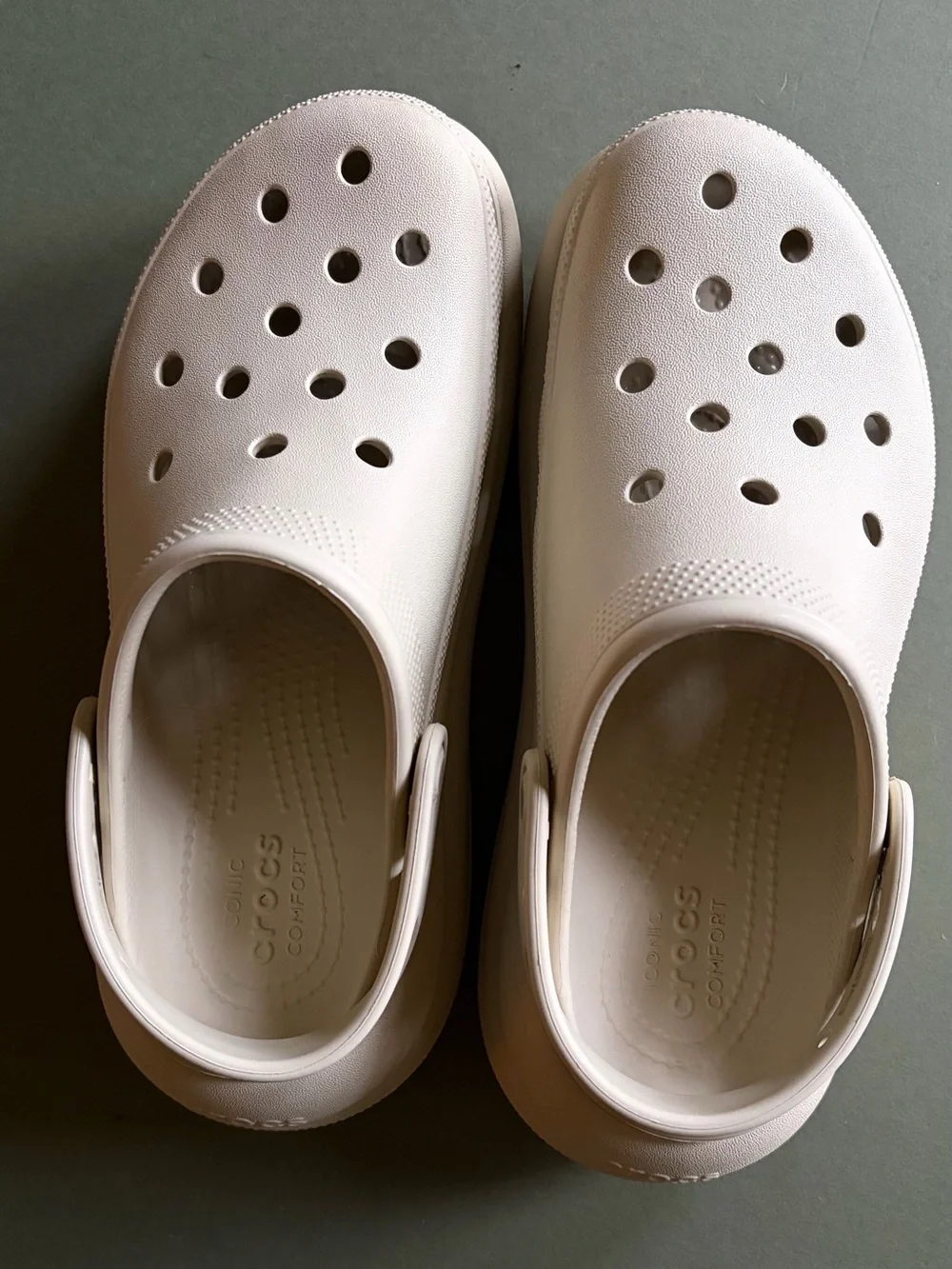 Crocs Classic Crush Clogs in Bone